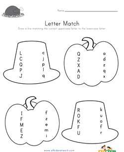 Thanksgiving Letter Matching Worksheet