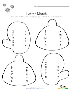 Winter Letter Matching Worksheet