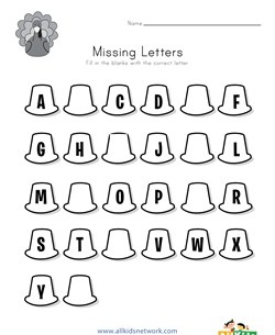 Thanksgiving Missing Letters Worksheet