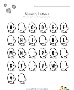 Winter Missing Letters Worksheet