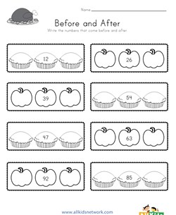 Thanksgiving Before and After Worksheet