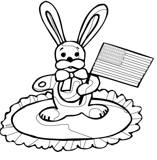 view 4th of july flag bunny