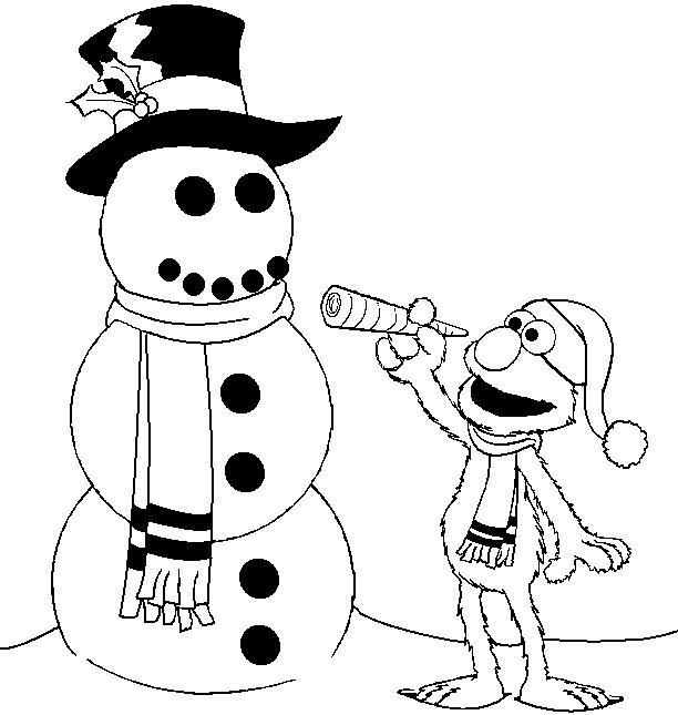 view elmo snowman