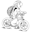 view franklin on bicycle