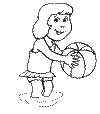view girl playing basketball