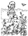 view girl watering flowers.GIF