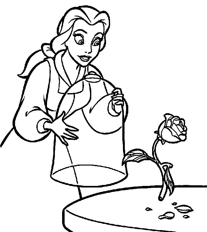 view coloring princess beauty beast belle 2