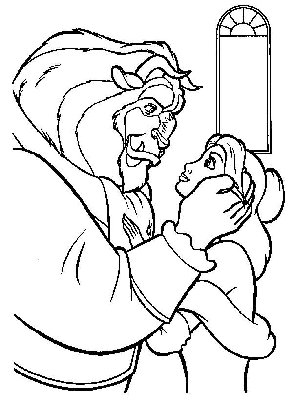 view coloring princess beauty beast belle 3