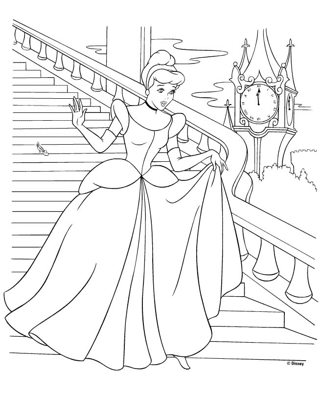view coloring princess cinderella