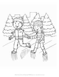 ice skating coloring page