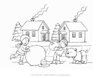 making snowman coloring page