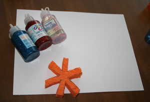 sponge paint fireworks craft