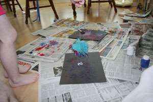 paint with koosh ball