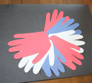 hand print fireworks craft