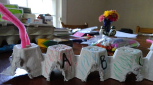 alphabet egg carton caterpillar step 10
