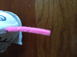 egg carton caterpillar craft step 6