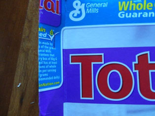 cereal box notebook project