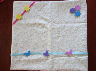 fabric and ribbon