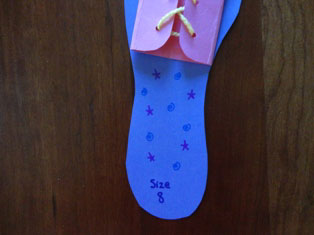 practice tying shoe craft