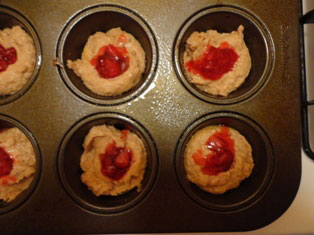 peanut butter and jelly muffins