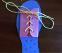 practice tying shoe craft