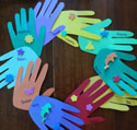 hand print classroom wreath craft