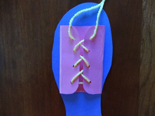 tying shoelaces