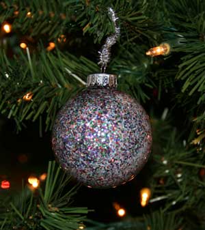 homemade glitter ornament