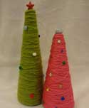 yarn christmas tree craft