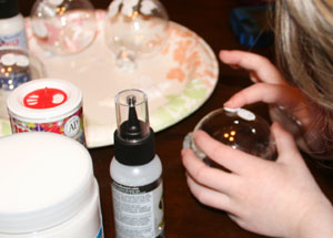 snowman ornament finger paint craft