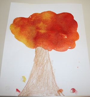 colored sand fall tree craft