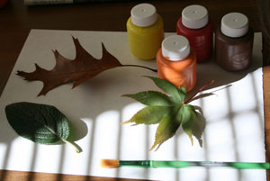 leaf print craft materials