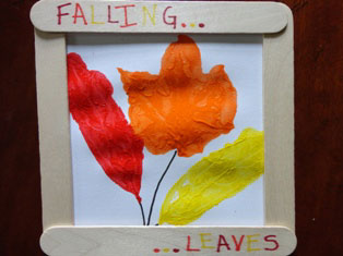 framed-painted-fall-leaves craft