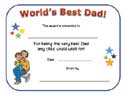 world's best dad certificate