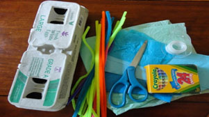 egg carton flowers craft materials