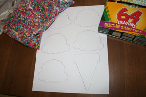 ice cream cone craft materials