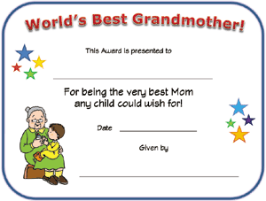 worlds best grandma certificate