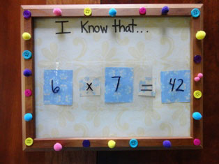 math facts dry erase board craft