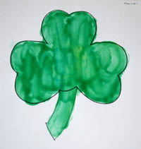 finger paint shamrock