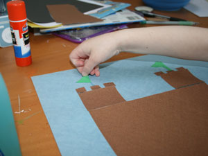 sand paper sandcastle craft for kids