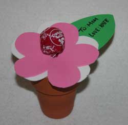 lollipop flower craft in pot