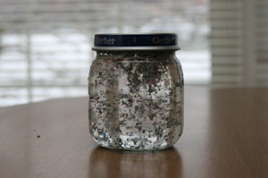 baby food jar snow globe