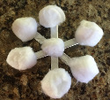 cotton ball snowflake magnet craft