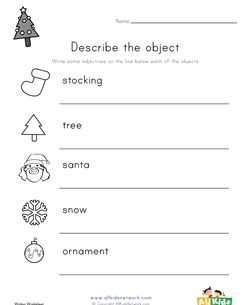 Christmas Adjectives Worksheet