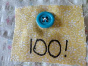 sewn button on fabric