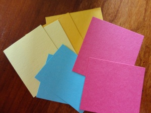 colored cardstock pieces