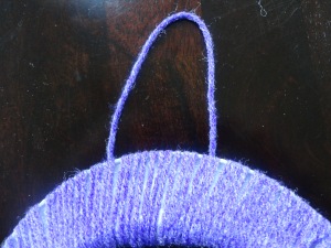 hanging yarn wreath craft