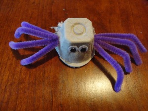 egg carton spider craft