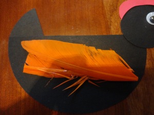 hen craft with feather