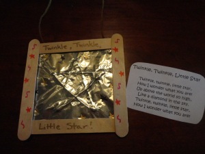 twinkle twinkle little star nusery rhyme craft